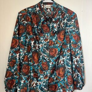 Floral Button-Up Blouse